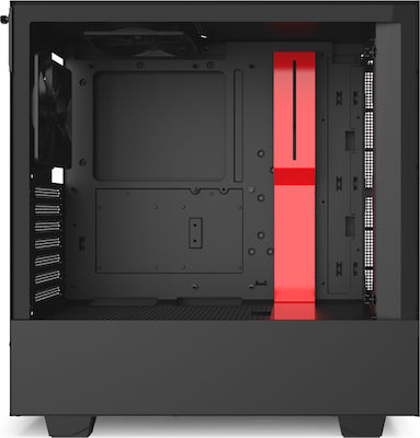 NZXT H510 Gaming Midi Tower Κουτί Υπολογιστή με Πλαϊνό Παράθυρο Κόκκινο
