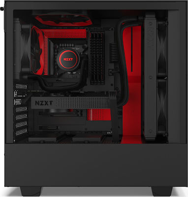 NZXT H510 Gaming Midi Tower Κουτί Υπολογιστή με Πλαϊνό Παράθυρο Κόκκινο