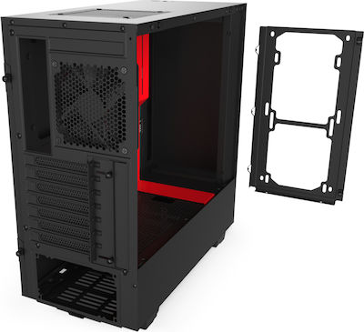 NZXT H510 Gaming Midi Tower Κουτί Υπολογιστή με Πλαϊνό Παράθυρο Κόκκινο