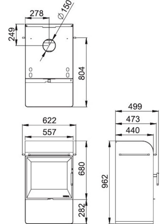 Boreal E6002-Silver Șemineu cu inserție Lemn 9.5kW Drept cu o ușă care se deschide Boreal E6002-Silver Șemineu cu inserție Lemn 9.5kW Drept cu o ușă care se deschide