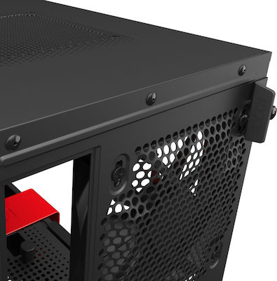 NZXT H210i Gaming Mini Tower Κουτί Υπολογιστή με Πλαϊνό Παράθυρο και RGB Φωτισμό Κόκκινο