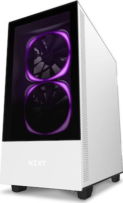 NZXT H510 Elite Gaming Midi Tower Κουτί Υπολογιστή με Πλαϊνό Παράθυρο και RGB Φωτισμό Λευκό