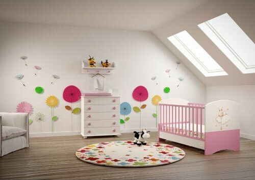 Asterias Bebe Fenia Crib White & Pink
