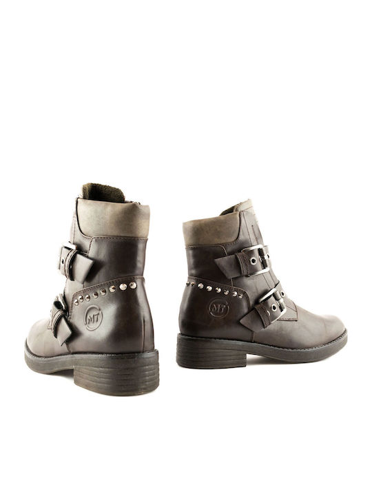 Ghete dama Biker Culoare Full Face Maro