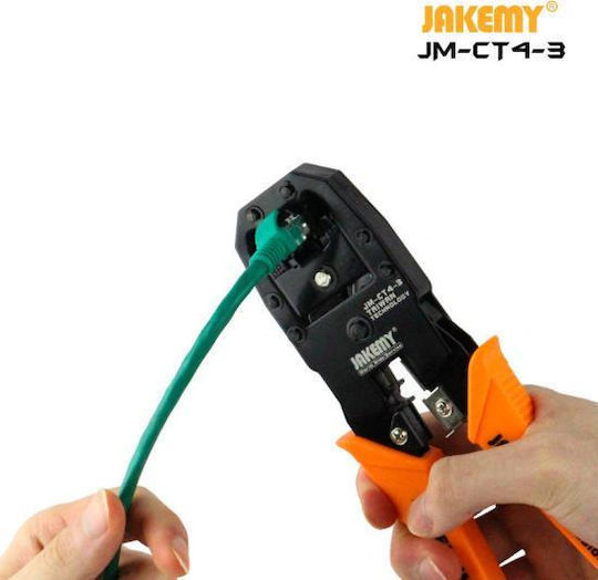 Jakemy Ethernet Internet Cable Crimping Plier RJ12, RJ11, RJ45, RJ10, RJ22 with Cable Cutter (Length 180mm)