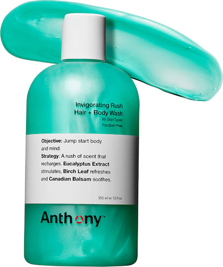 Anthony Invigorating Rush Hair And Body Wash Βath Wash for Hair & Body 355ml