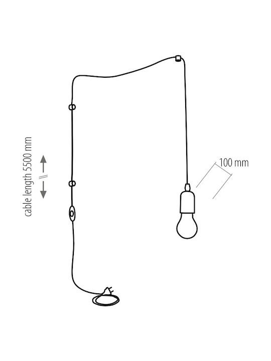 TK Lighting Estrella Висящо Осветително Тяло Черен с Цокъл E27