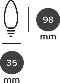 VK Lighting LED Bulb 3.5W 98mm for Socket E14 Cool White 350lm