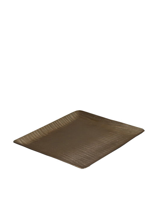 InTheBox Aluminum Decorative Platters Set Thread Aluminum Tray Champagne 29.5x29.5xH3cm Beige 30x30x3cm 4pcs