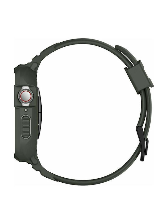 Spigen Rugged Armor Pro Silicone Case in Khaki color for Apple Watch 44mm