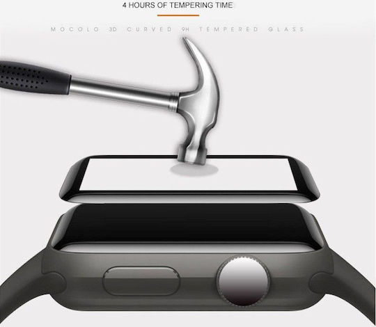 3D Fullcover 0.3mm Full Glue Full Face Tempered Glass for the Apple Watch 44mm 1pcs HSG195BLK