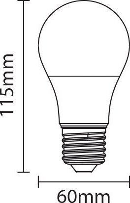 Optonica SP12-A4 Bec LED 12W 120mm pentru Soclu E27 și Formă A60 Alb natural 1055lm