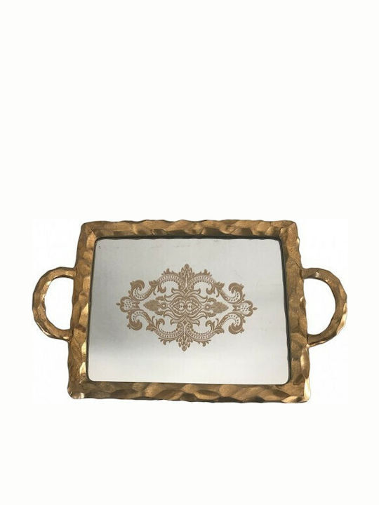 Karvounis Wedding Tray from Plastic with Mirror Gold Karvounis Wedding Tray from Plastic with Mirror Gold