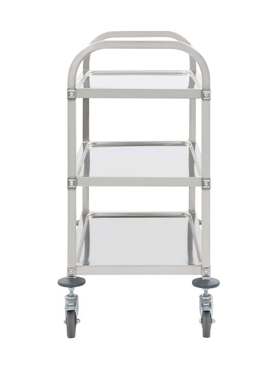 vidaXL Κάβα Ποτών Μεταλλική με Ρόδες Λευκή 96.5x55x90εκ.
