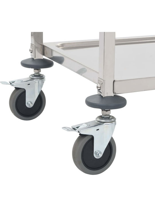 vidaXL Κάβα Ποτών Μεταλλική με Ρόδες Λευκή 96.5x55x90εκ.
