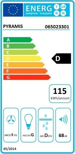 Pyramis Fiero Απορροφητήρας Καμινάδα 60cm Λευκός