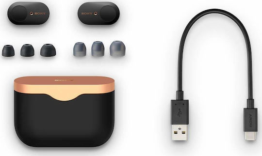 Sony WF-1000XM3 In-ear Bluetooth Handsfree Ακουστικά με Θήκη Φόρτισης Μαύρα