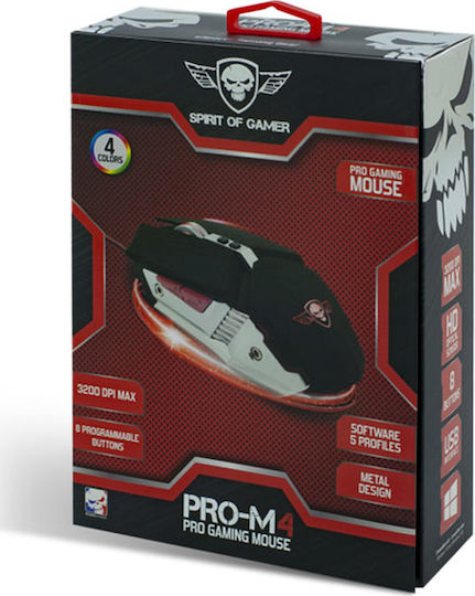 Spirit of Gamer Elite M4 Gaming Mouse 3200 DPI Multicolour