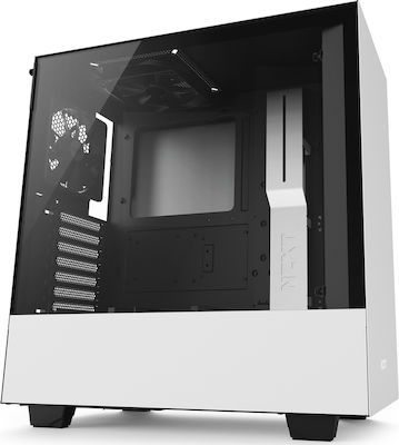 NZXT H500 Gaming Midi Tower Computer Case with Window Panel White