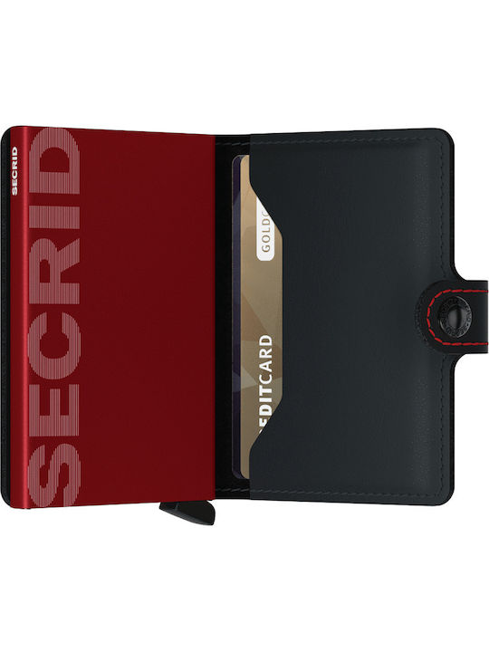 Miniwallet Matte Portofel bărbătesc Carduri cu RFID și mecanism Slide Negru