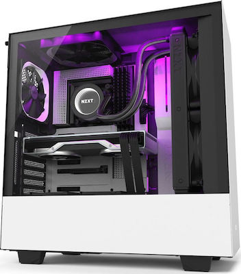 NZXT H510i Gaming Midi Tower Κουτί Υπολογιστή με Πλαϊνό Παράθυρο και RGB Φωτισμό Λευκό