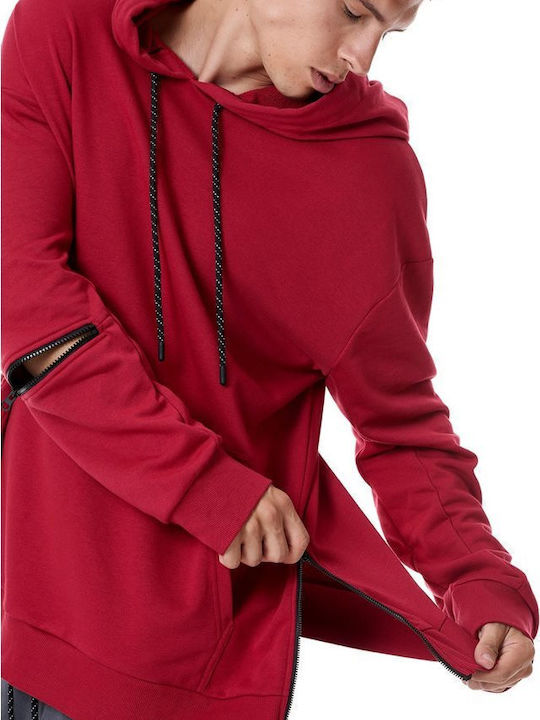 Sweatshirt with Hood Burgundy