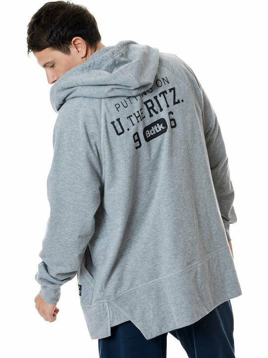 BodyTalk Ritz 1192-956022 Men's Sweatshirt Jacket with Hood and Pockets Grey Melange 1192-956022-54680