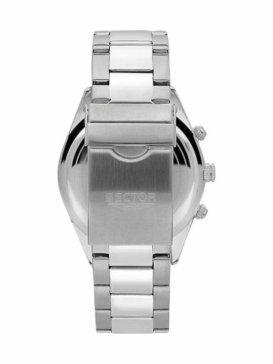 Sector 770 Herrenuhr 44mm Chronograph Batterie mit Silber Metallarmband