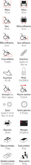 Vita Orthopaedics VT61023-37 Stand Ηλεκτροκίνητος Ορθοστάτης 14" Σύνθετου Τύπου 45cm 09-2-001 Ασημί