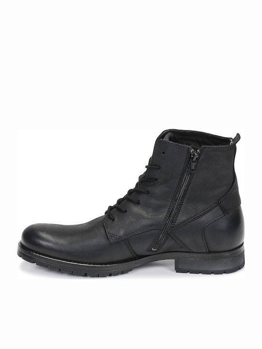 Δερμάτινα Ανδρικά Αρβυλάκια Anthracite Black