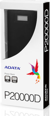 Adata P20000D Power Bank 20000mAh with 2 USB-A Ports Black