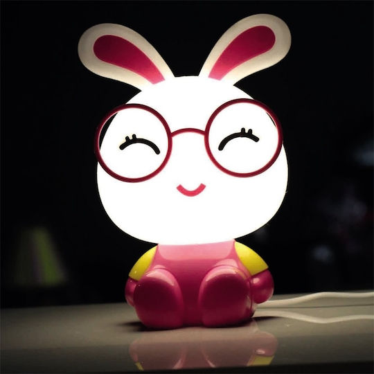 Aca Kids Decorative Lamp Bunny Pink 22x16x32εκ.