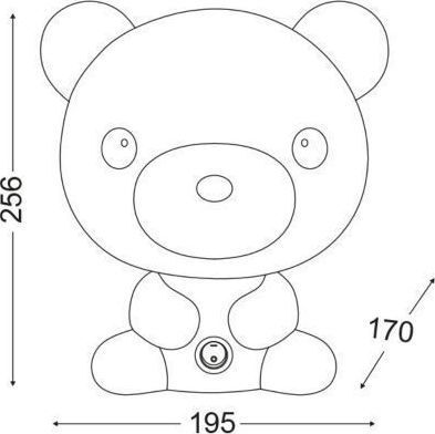 Aca Kids Decorative Lamp Bear with Color Changes White 20x17x26εκ.