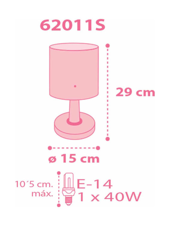 Ango Kids Portable Lamp Colors Pink 15x15x30εκ.