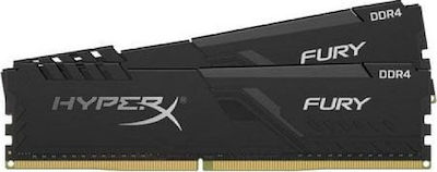 HyperX Fury 8GB DDR4 RAM με 2 Modules (2x4GB) και Ταχύτητα 3200 για Desktop