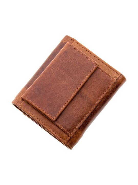 Leather Men's Wallet with RFID Tabac Brown