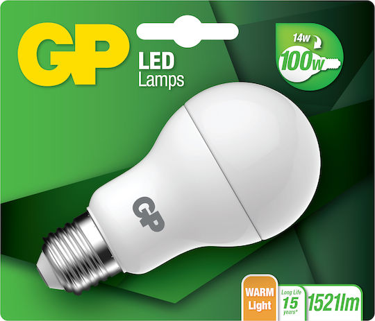 GP Batteries LED-Lampe 14W für Fassung E27 und Form A60 Warmes Weiß 1521lm