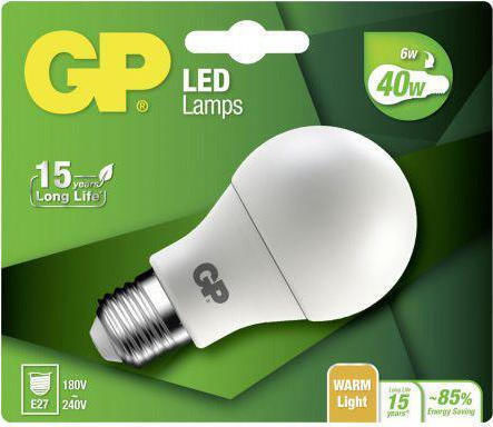 GP Batteries Λάμπα LED 6W για Ντουί E27 και Σχήμα A60 Θερμό Λευκό 470lm