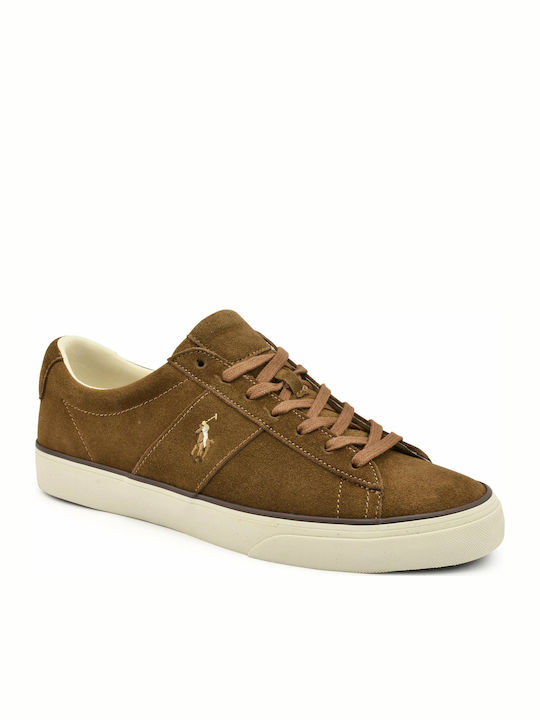 Ralph Lauren Sayer Leather Low-Top Trainer Herren Sneakers Braun