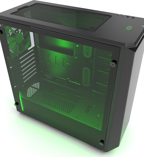 Phanteks Eclipse P400 Tempered Glass Gaming Midi Tower Κουτί Υπολογιστή με Πλαϊνό Παράθυρο και RGB Φωτισμό Μαύρο