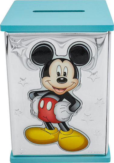 Disney Mickey Mouse Children's Money Box Metal Blue 8x8x11.5cm