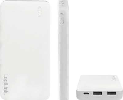 LogiLink PA0190 Power Bank 10000mAh с 2 USB-A порта Бял