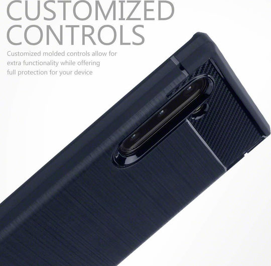 Terrapin Carbon Fibre Back Cover Σιλικόνης Navy Μπλε (Galaxy Note 10)