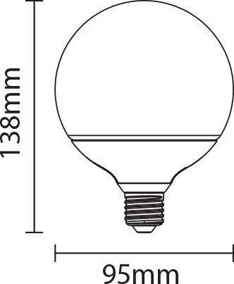 Optonica SP12-A4 LED Bulb 12W 137mm for Socket E27 and Shape G95 Cool White 960lm