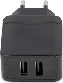 Maxlife Charger Without Cable with 2 USB-A Ports Blacks (MXTC-02)