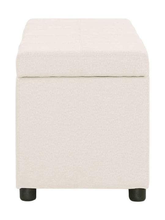 Stool Bench Stool With Storage Space Plastic Beige 116x38x43cm