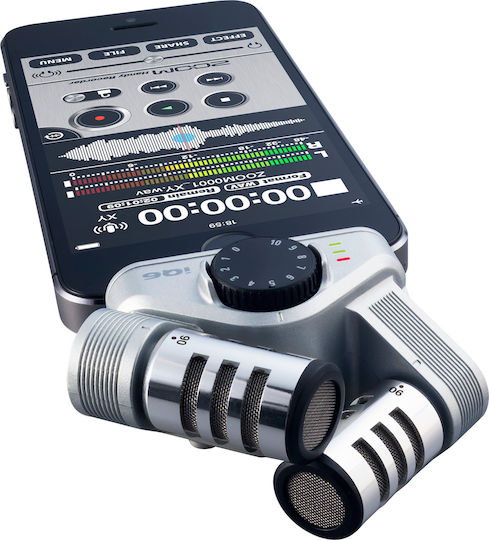 Zoom IQ6 X-Y Πυκνωτικό Μικρόφωνο Lightning Clip On Δημοσιογραφικό σε Ασημί Χρώμα