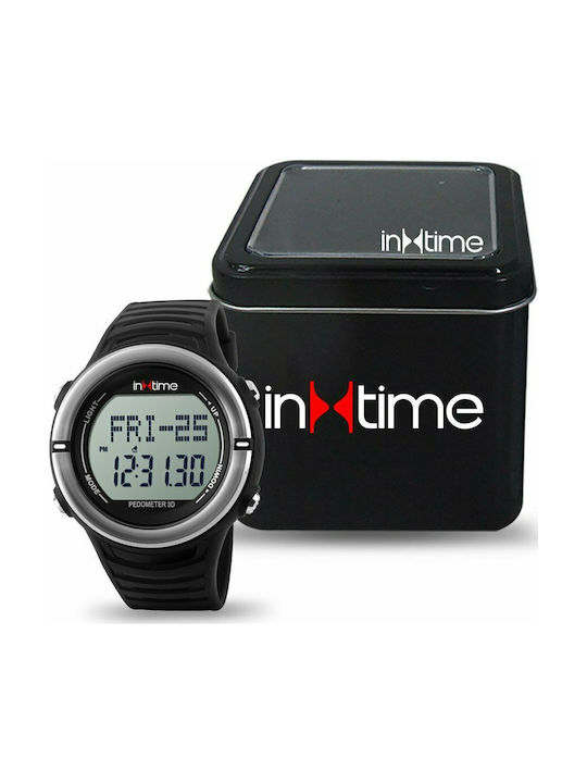 INTIME Digital Watch Chronograph Battery with Black Rubber Strap IT-004