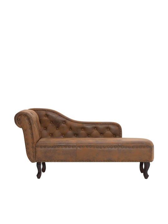 Vintage Recliner Chesterfield Kunstleder Braun L162xW56xH77cm