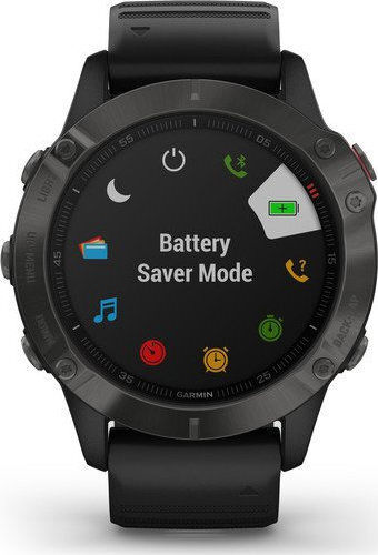 Garmin Fenix 6 Sapphire Stainless Steel 47mm Smartwatch with Heart Rate Monitor (Carbon Grey DLC with Black Band)